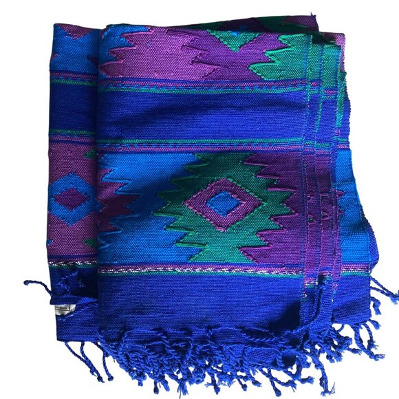 Maya Works Colorful Cotton Placemats Set of 6 Made in Guatemala Blue Purple New - Picture 5 of 5